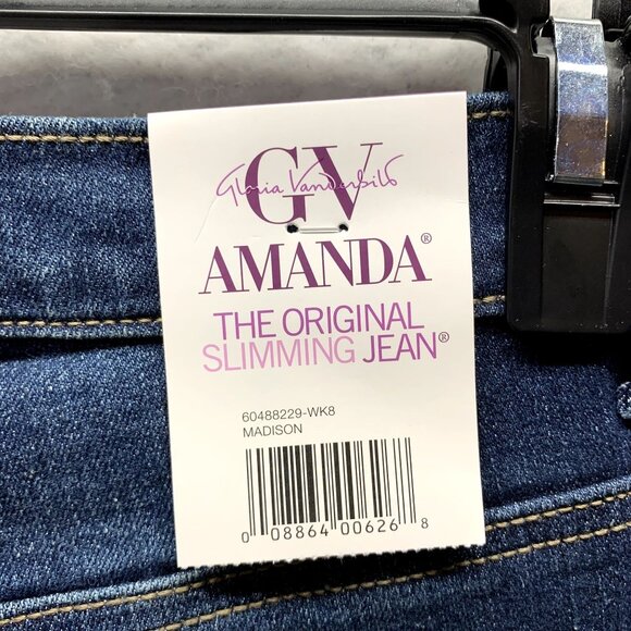 Gloria Vanderbilt Amanda Jeans Womens 8 Average Madison Dark Wash Magic Stretch - Picture 8 of 16